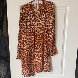 Kate Spade Leopard Print Long Sleeve Dress